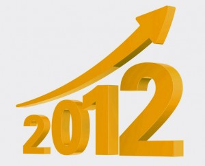 Eine "2012" mit Aufschwung-Pfeil nach oben