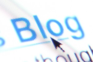 Das Wort Blog als Link auf einem Bildschirm