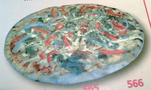 Grünstichiges Foto einer Pizza